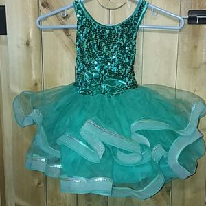 Green sequin 3/4t formal dress